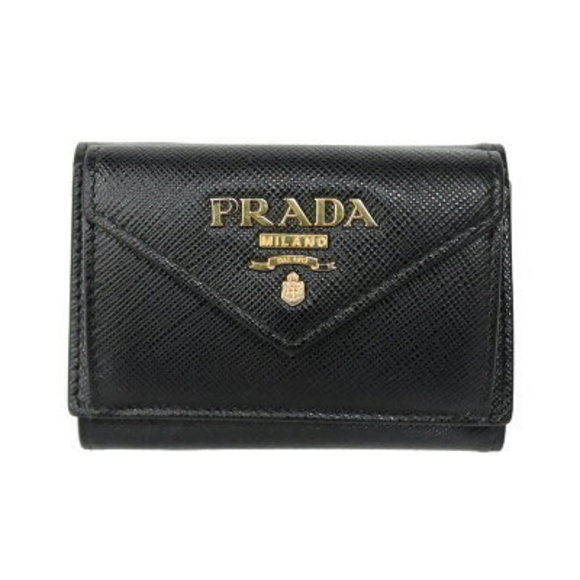 PRADA Tri Wallet Saffiano Leather Black - Picture 1 of 6
